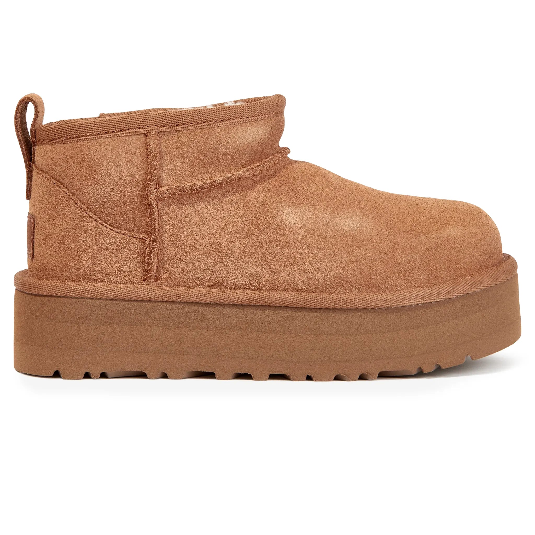 Side View of UGG Classic Ultra Mini Platform Girls Brown Boots UGGS4011154236